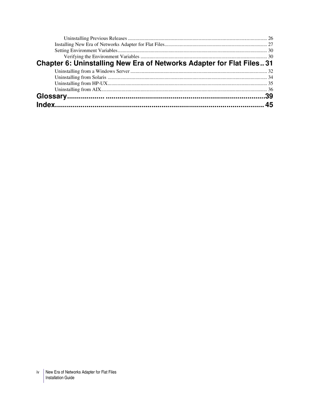 Sybase 3.8 manual Uninstalling New Era of Networks Adapter for Flat Files, Uninstalling from a Windows Server 