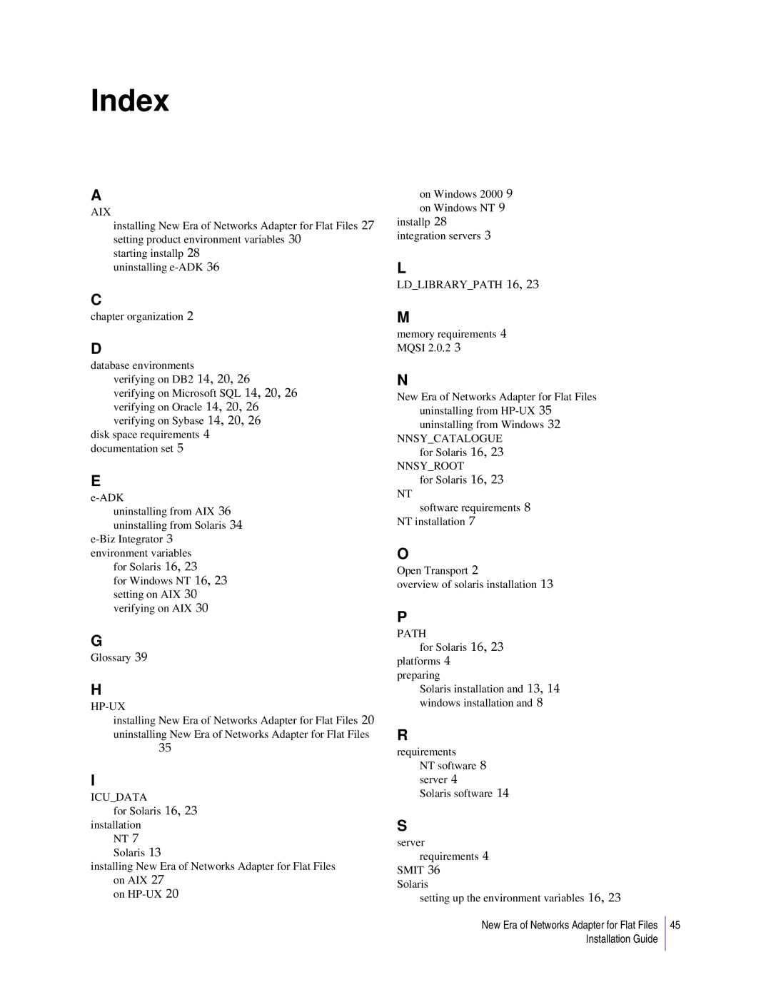 Sybase 3.8 manual Index 