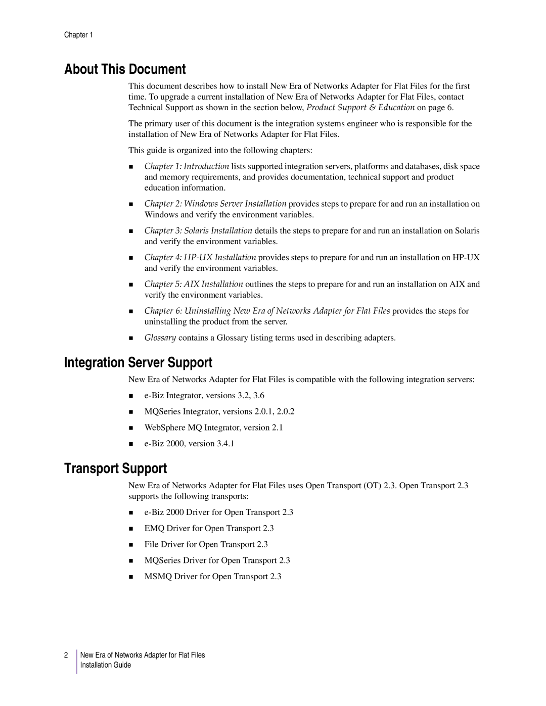 Sybase 3.8 manual About This Document, Integration Server Support, Transport Support 