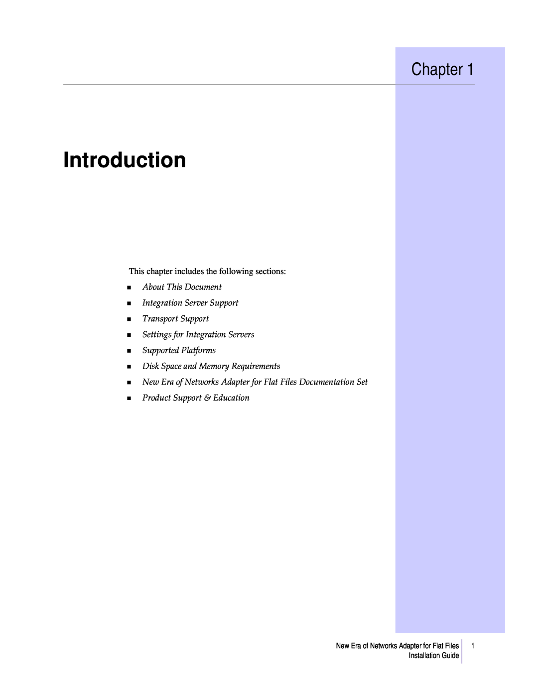 Sybase 3.8 manual Introduction, Chapter, About This Document Integration Server Support Transport Support 