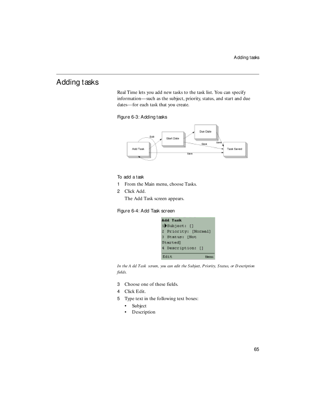 Sybase 4.1 manual Adding tasks To add a task 