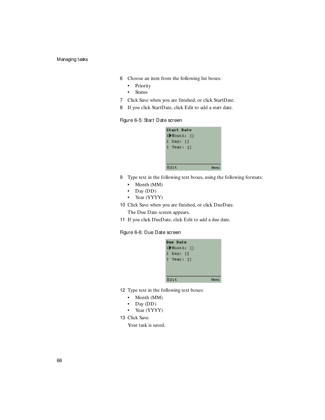 Sybase 4.1 manual Due Date screen 