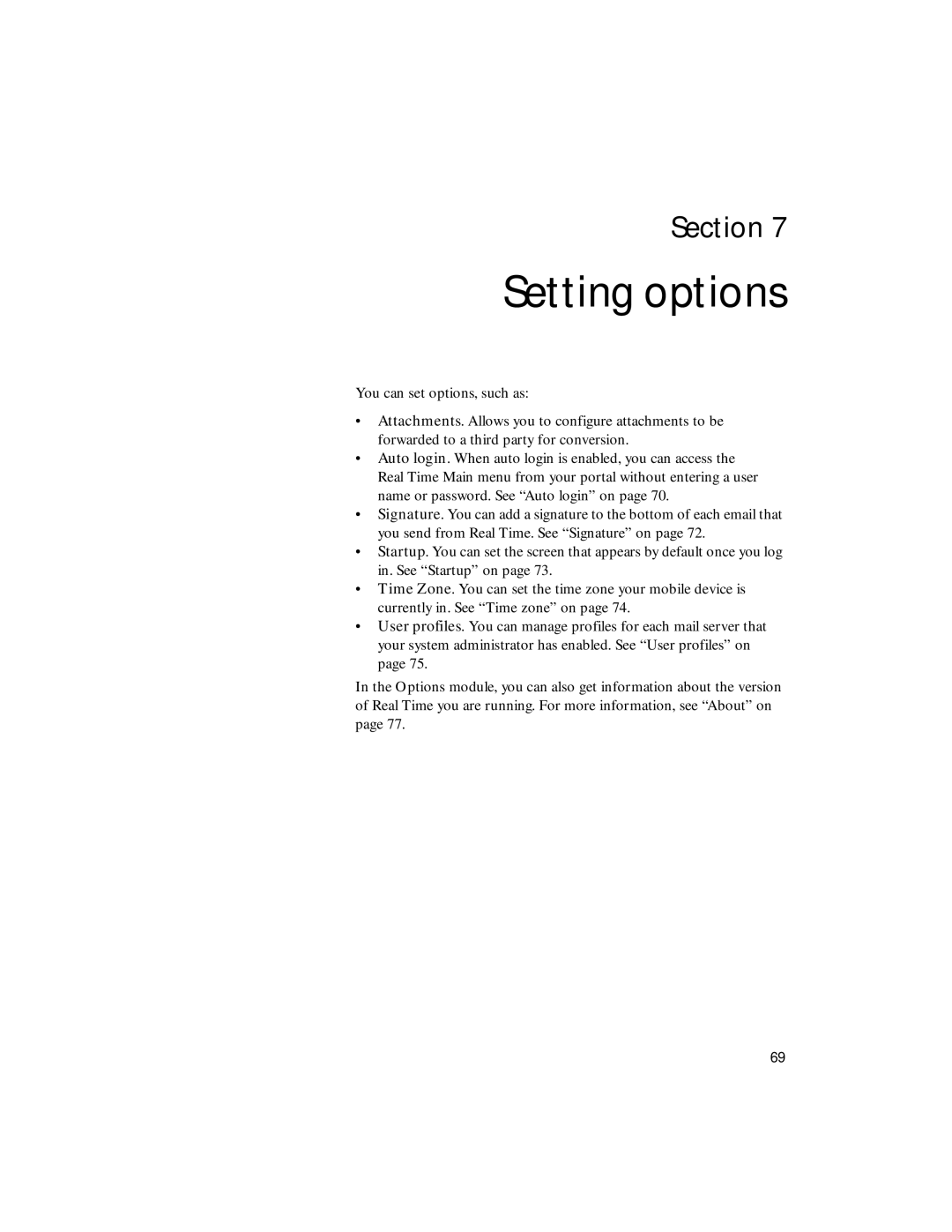 Sybase 4.1 manual Setting options 