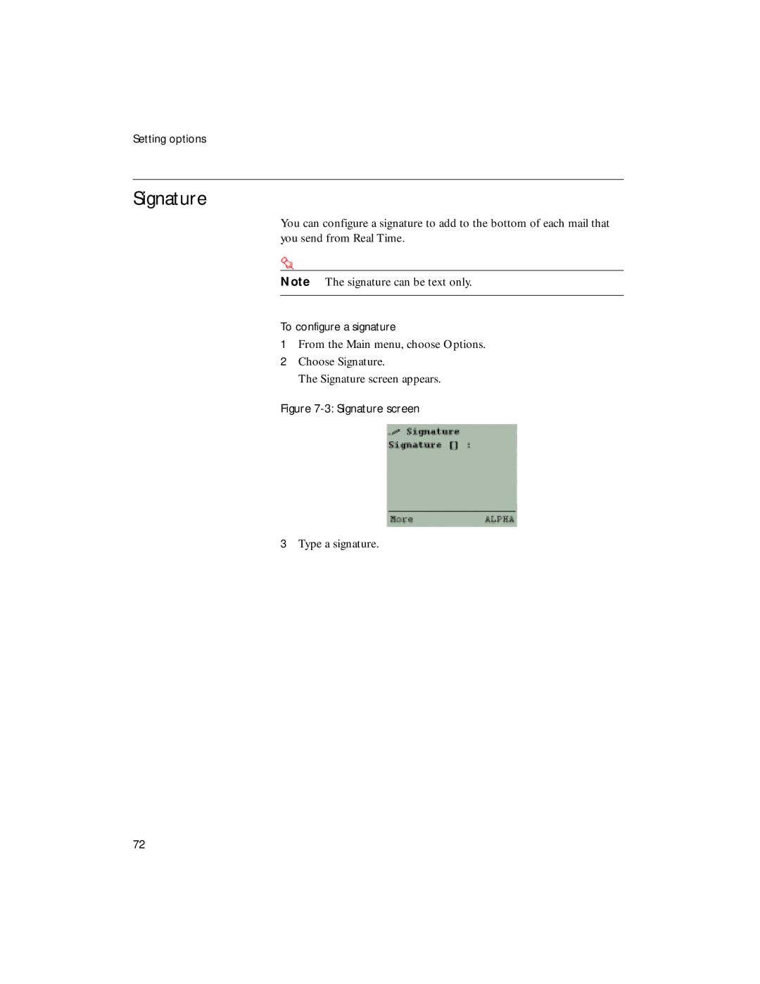 Sybase 4.1 manual Signature screen 