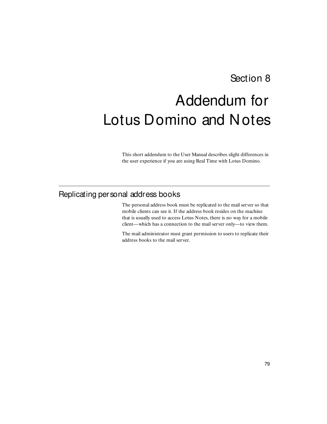 Sybase 4.1 manual Addendum for Lotus Domino and Notes, Replicating personal address books 