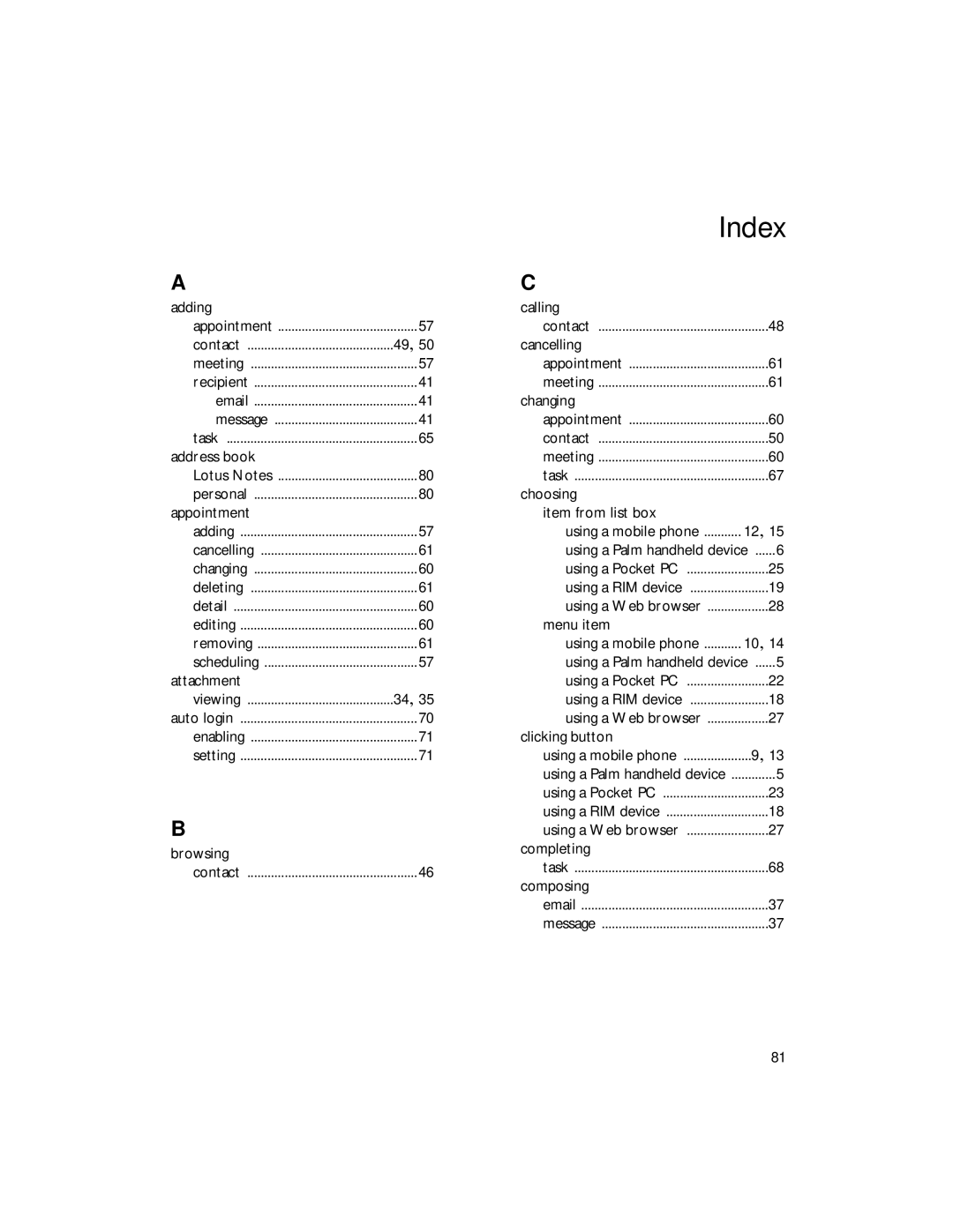 Sybase 4.1 manual Index 