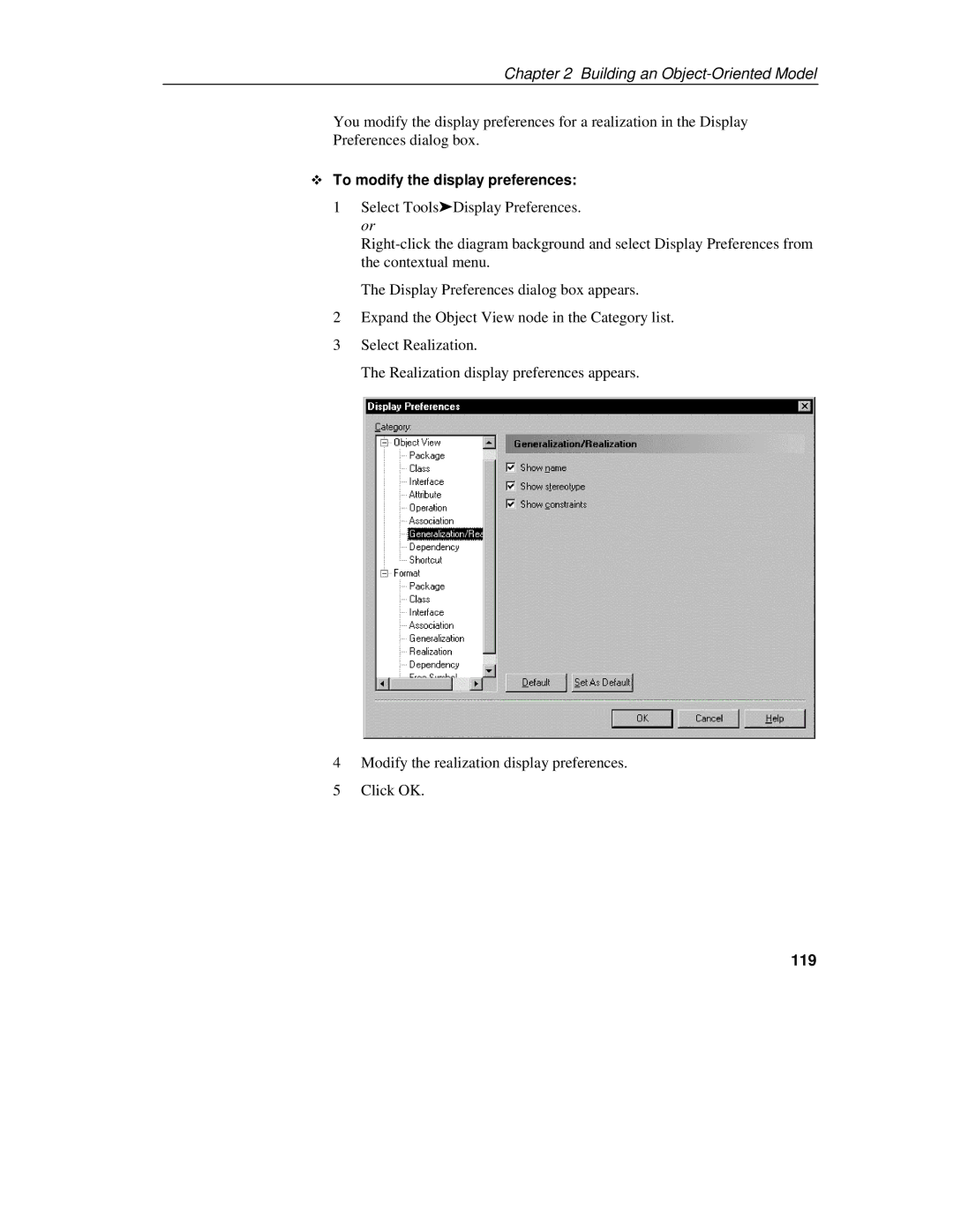 Sybase 7.5 manual To modify the display preferences, 119 