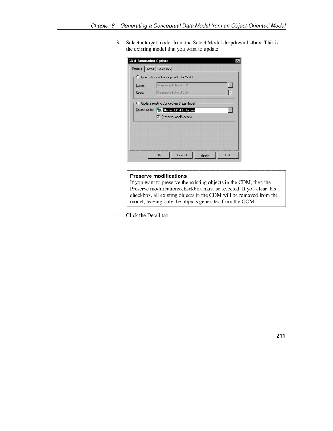 Sybase 7.5 manual Preserve modifications, 211 