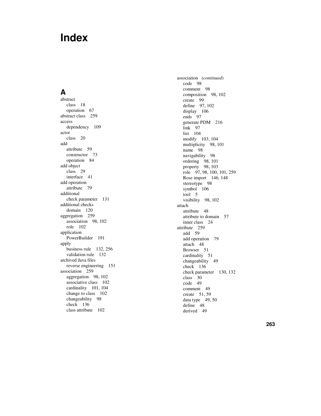 Sybase 7.5 manual Index, 263 