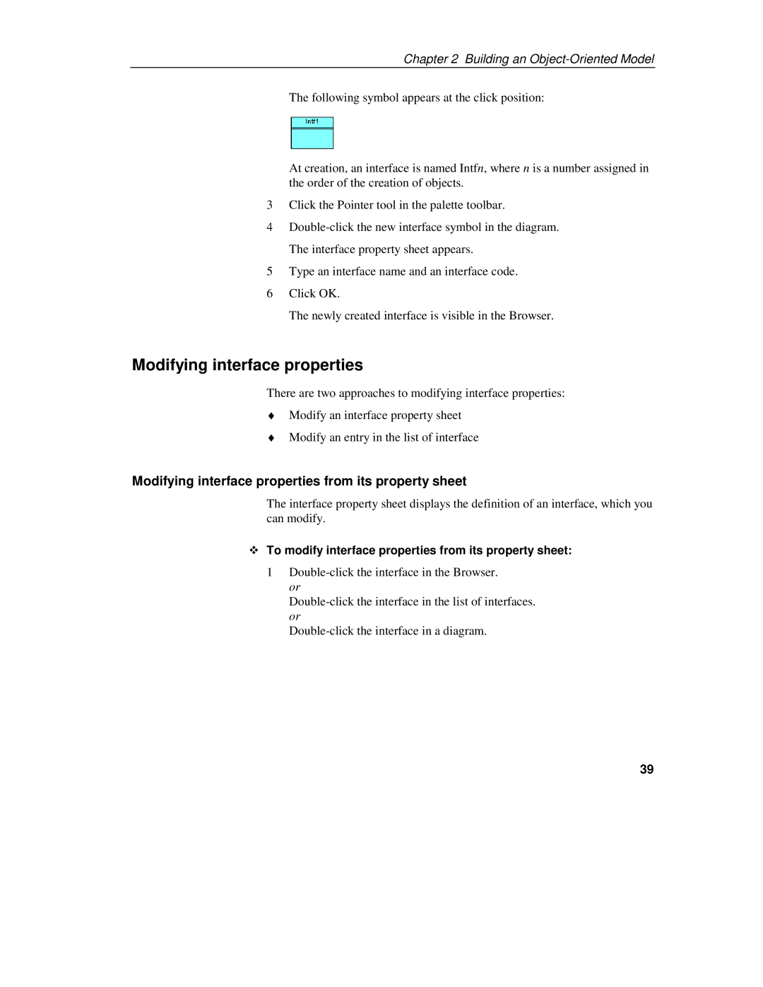 Sybase 7.5 manual Modifying interface properties from its property sheet 