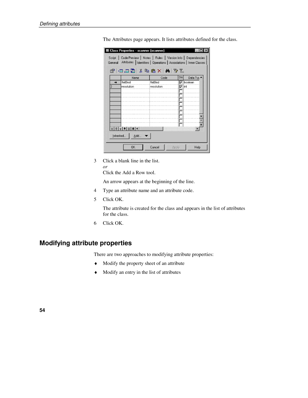 Sybase 7.5 manual Modifying attribute properties 