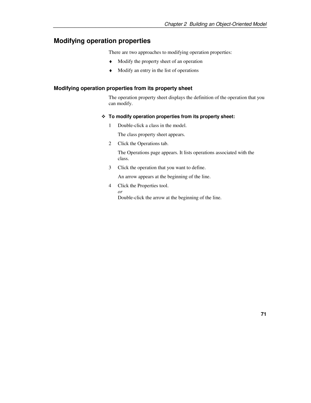 Sybase 7.5 manual Modifying operation properties from its property sheet 