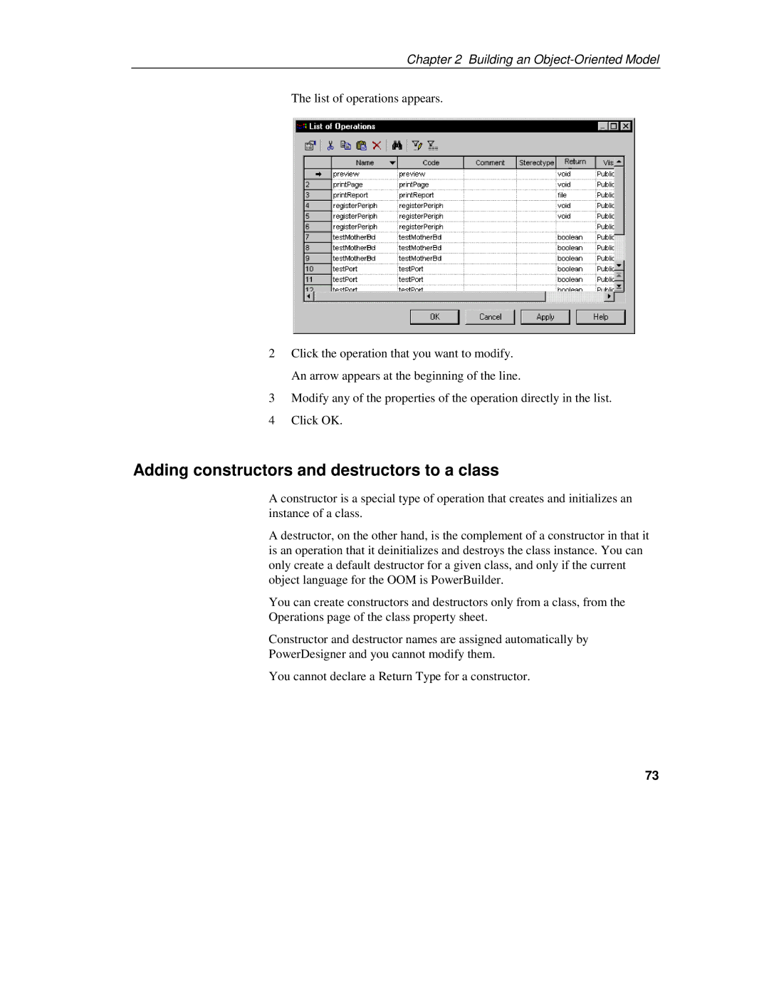 Sybase 7.5 manual Adding constructors and destructors to a class 