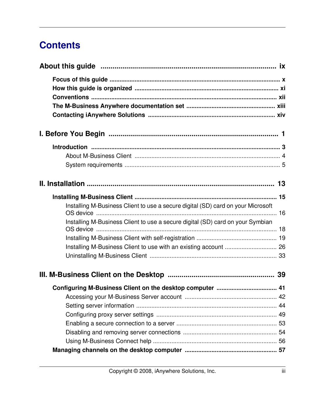 Sybase DC00297-01-0670-01 manual Contents 