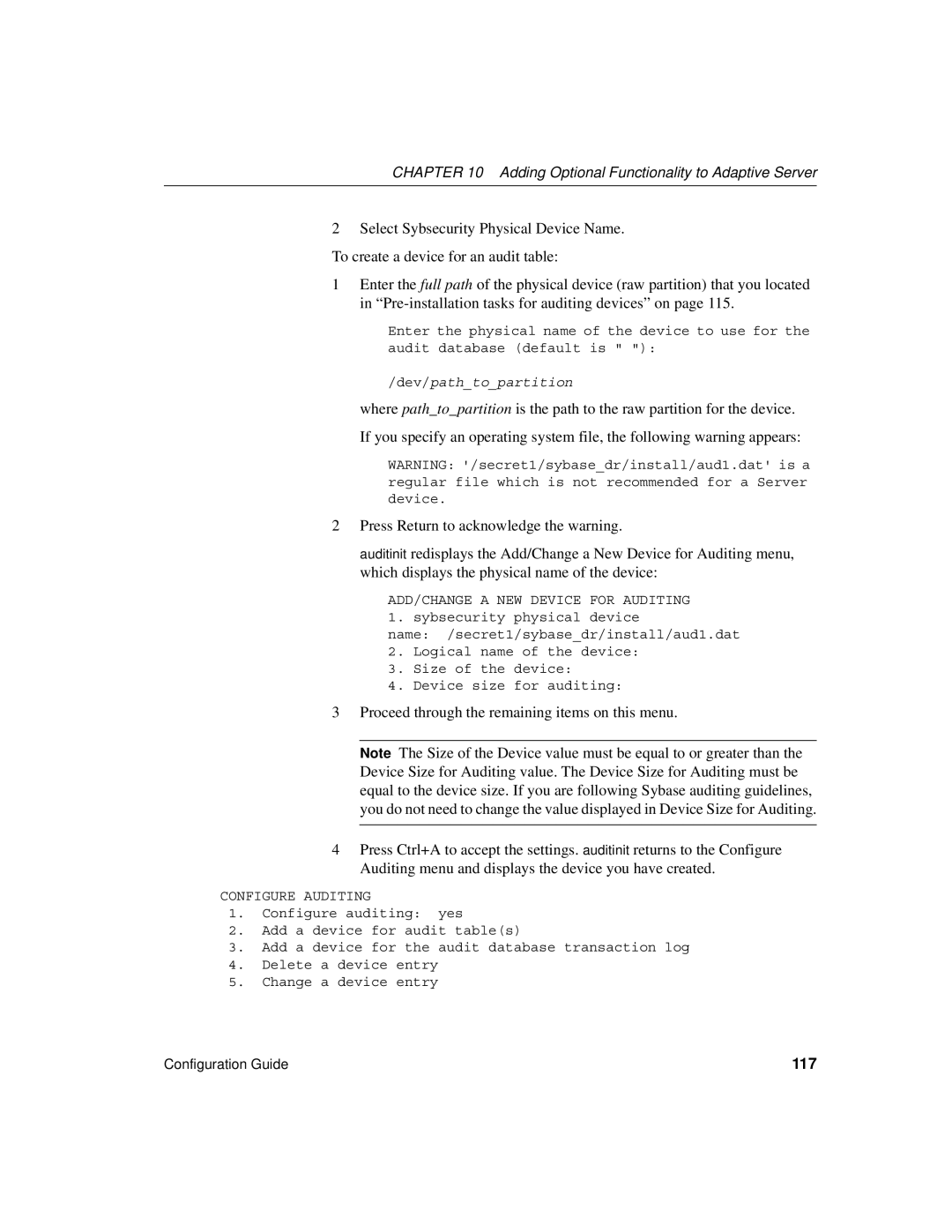 Sybase DC35823-01-1500-04 manual 117 