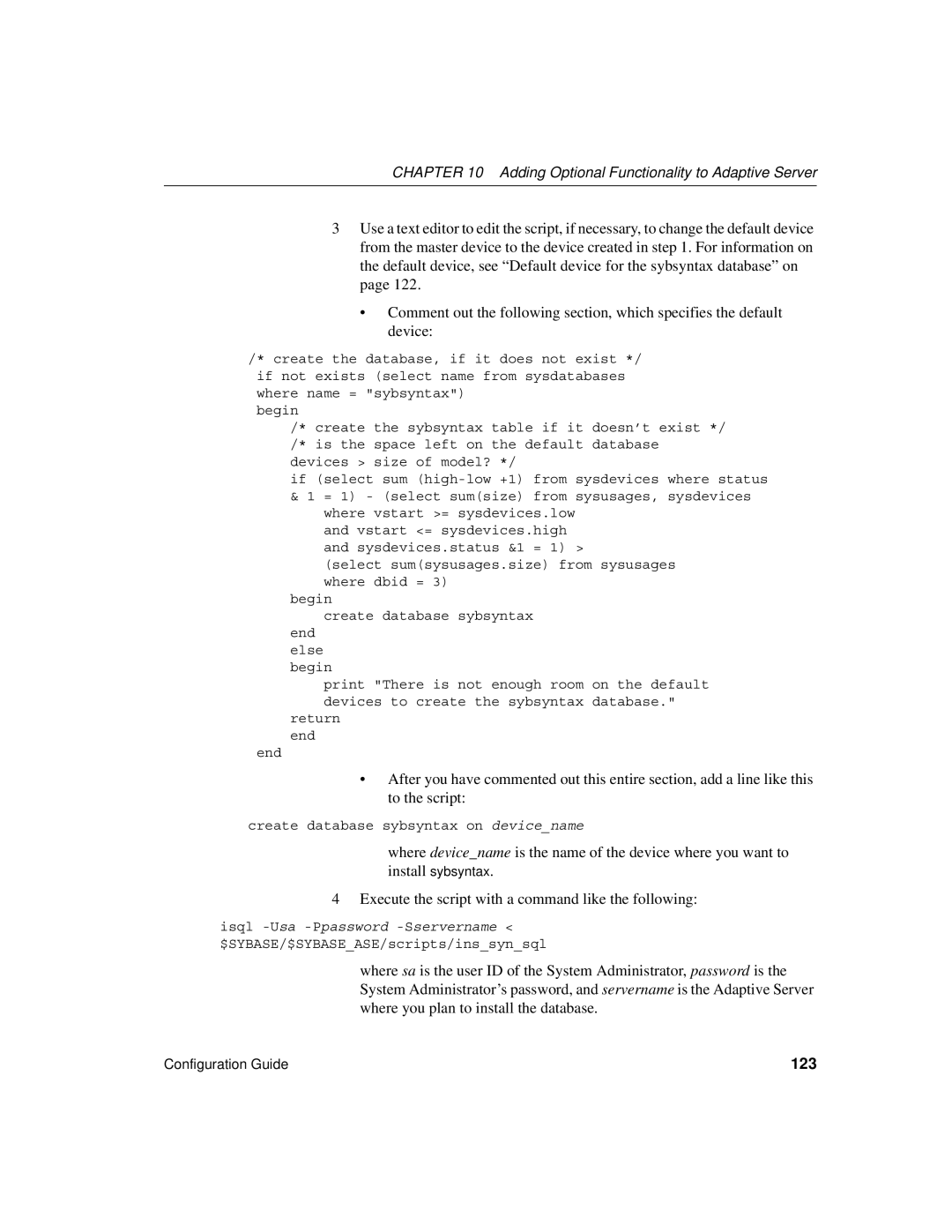 Sybase DC35823-01-1500-04 manual 123 