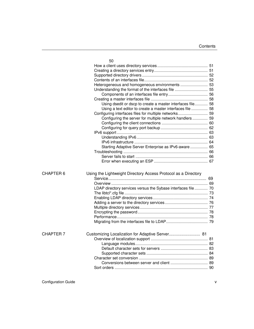 Sybase DC35823-01-1500-04 manual Contents, Configuring the server for multiple network handlers 