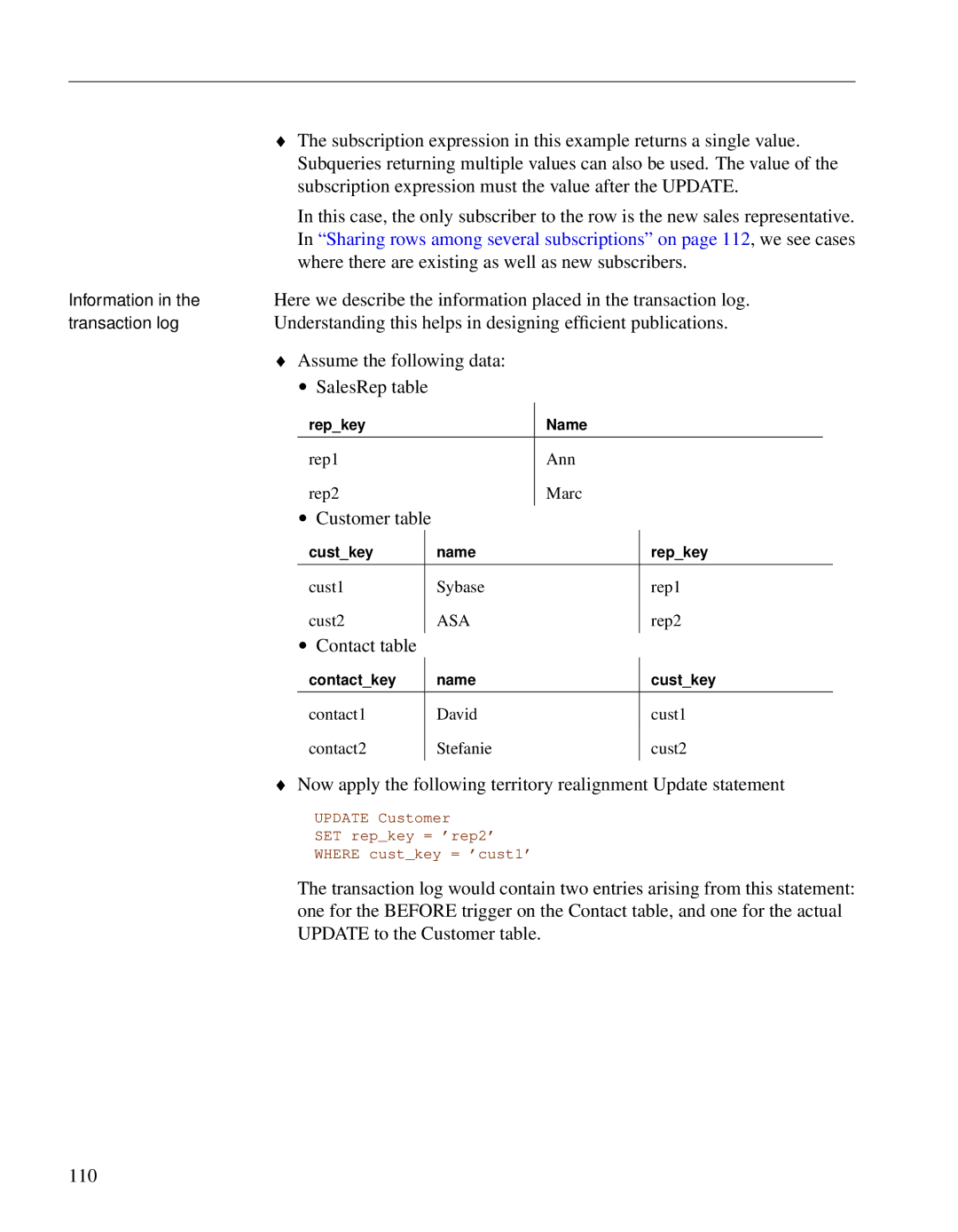 Sybase DC38133-01-0902-01 manual Understanding this helps in designing efﬁcient publications, Assume the following data 