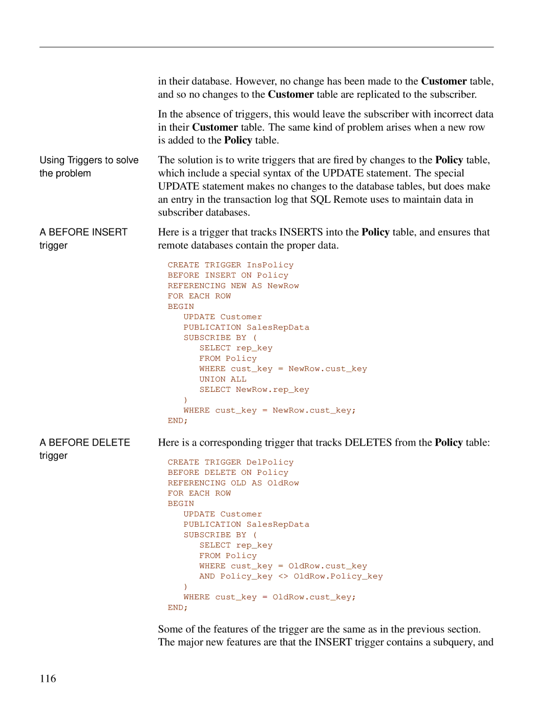 Sybase DC38133-01-0902-01 manual Remote databases contain the proper data, 116 