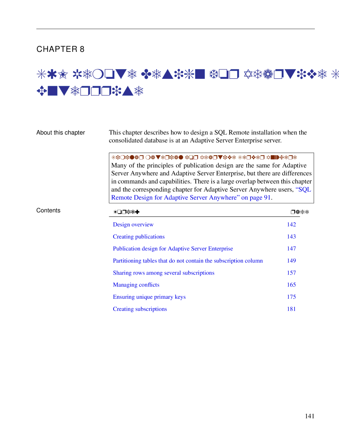 Sybase DC38133-01-0902-01 manual SQL Remote Design for Adaptive Server Enterprise, 141 