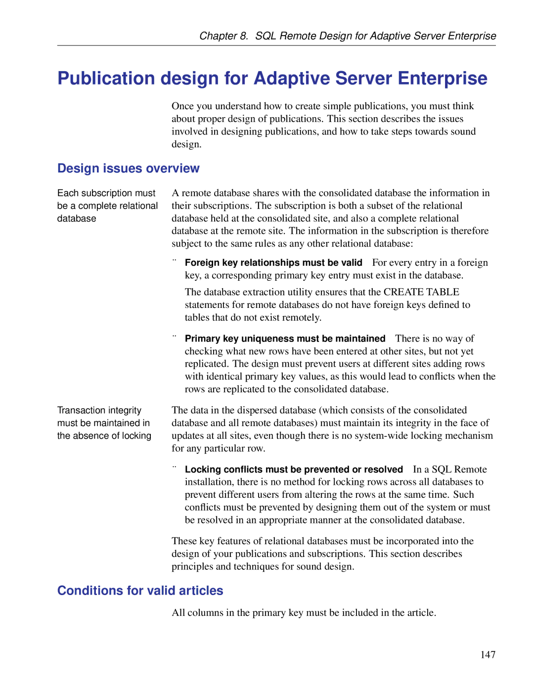 Sybase DC38133-01-0902-01 manual Publication design for Adaptive Server Enterprise, Design issues overview 