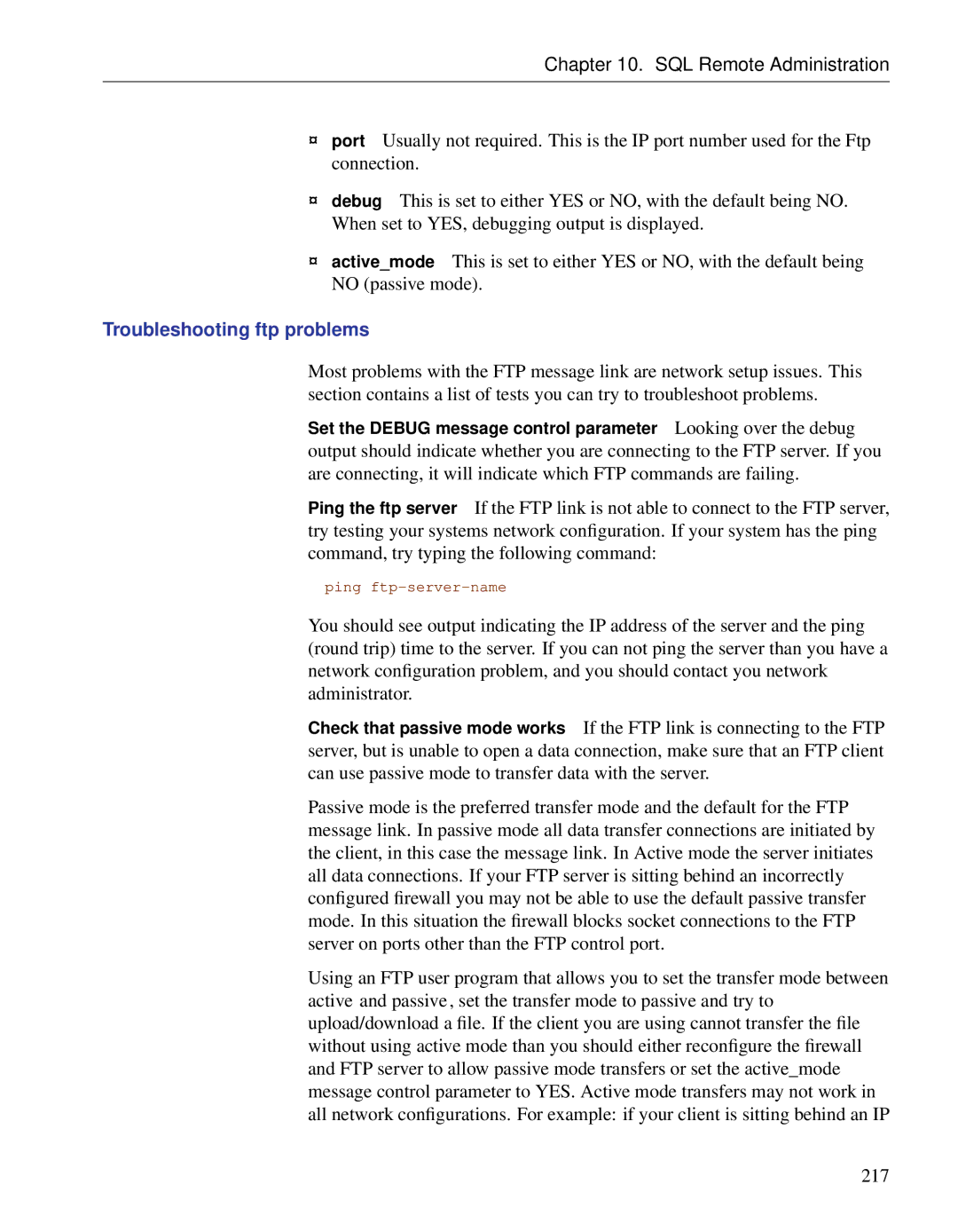 Sybase DC38133-01-0902-01 manual Troubleshooting ftp problems 