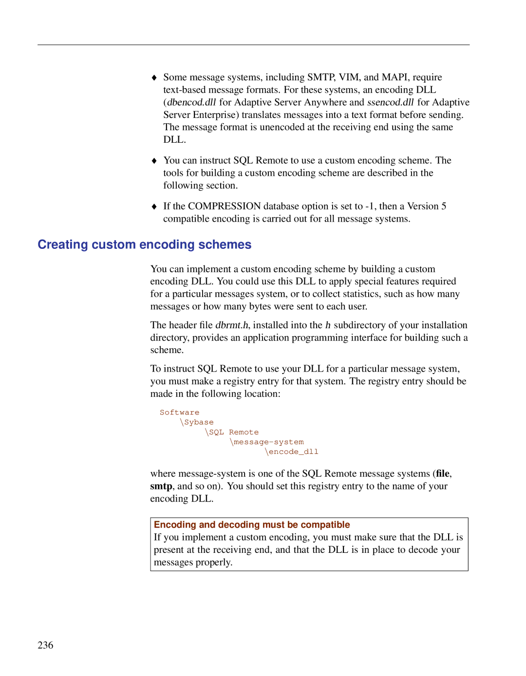 Sybase DC38133-01-0902-01 manual Creating custom encoding schemes 