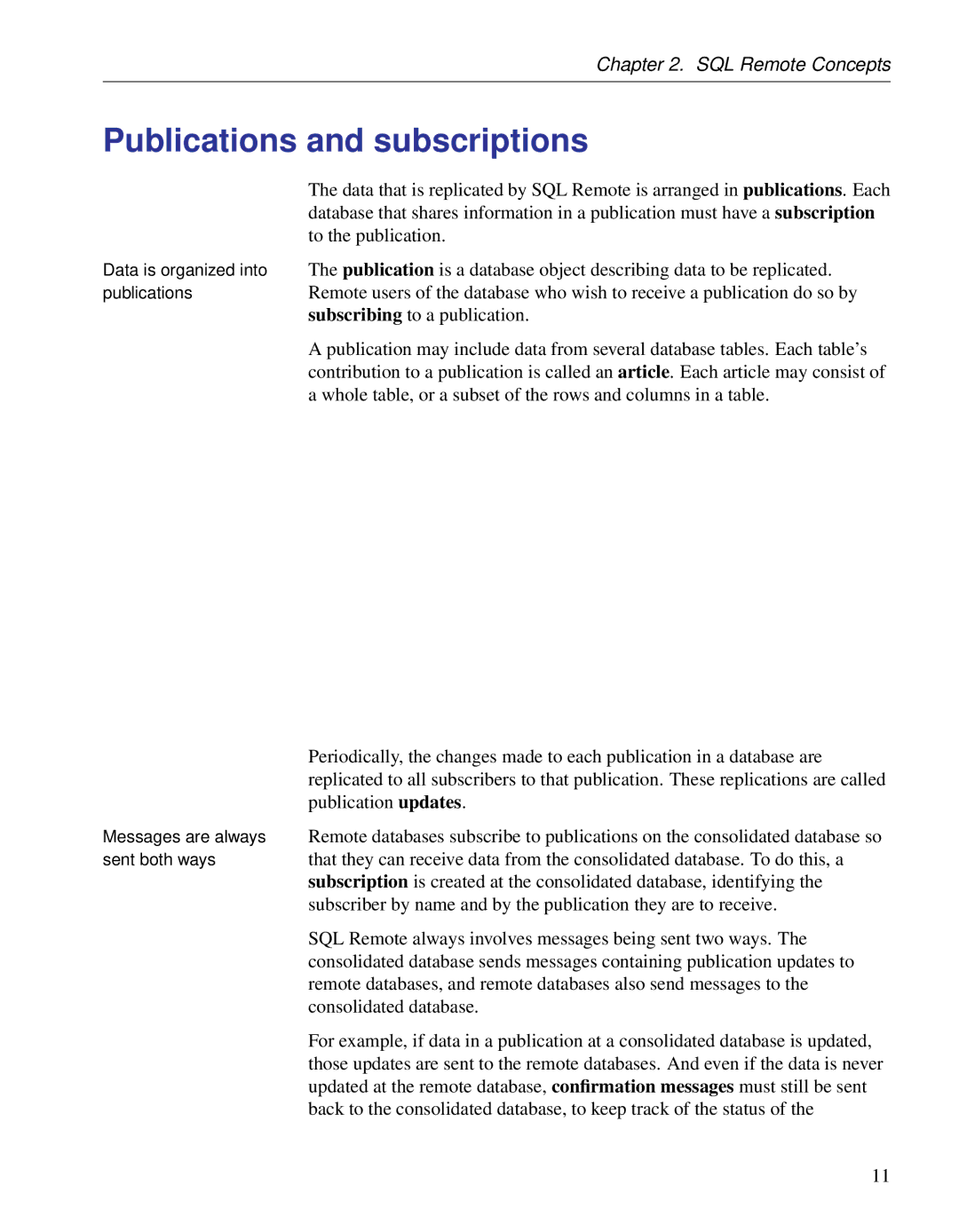 Sybase DC38133-01-0902-01 manual Publications and subscriptions, Two-table synchronization definition 