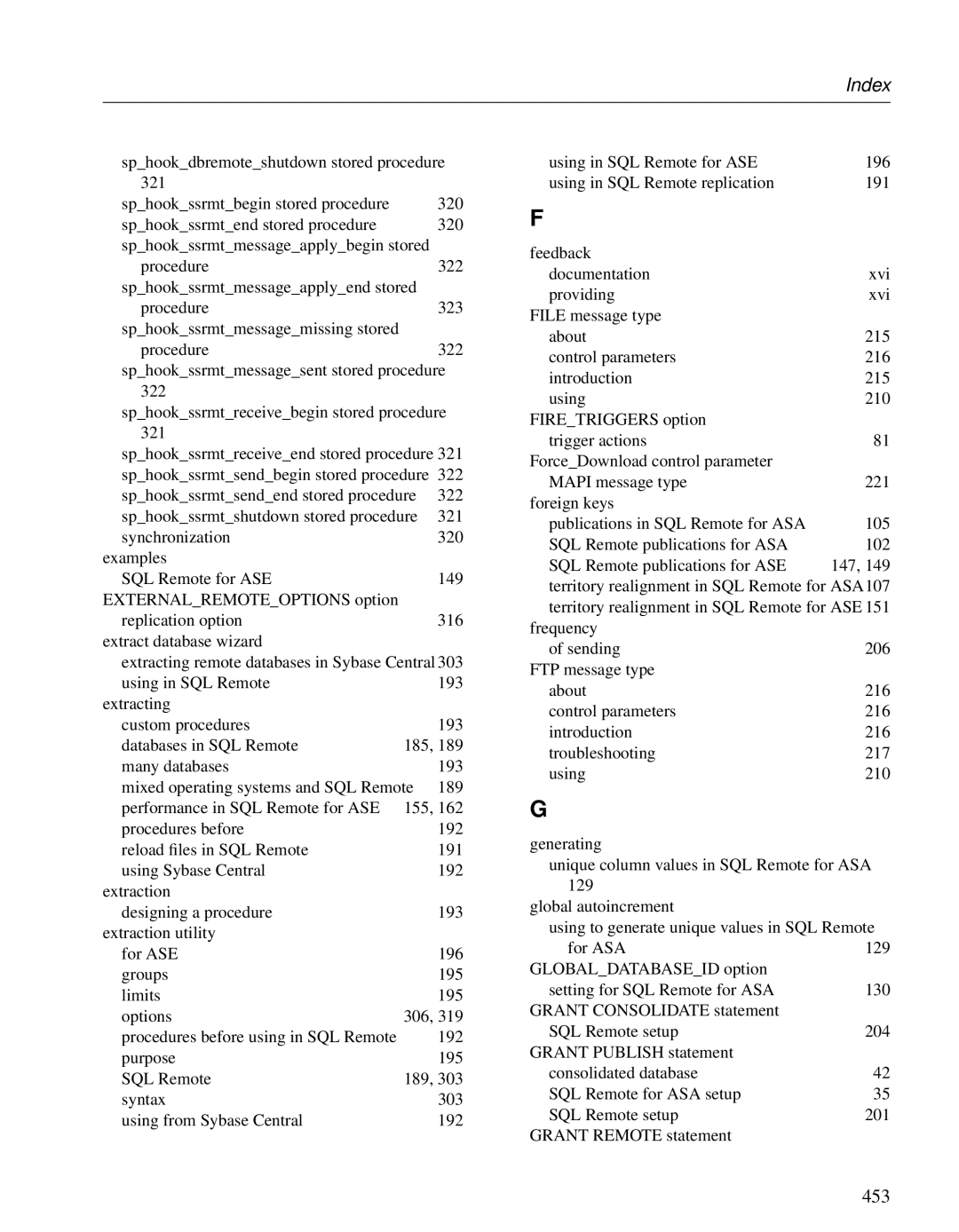 Sybase DC38133-01-0902-01 manual 453 