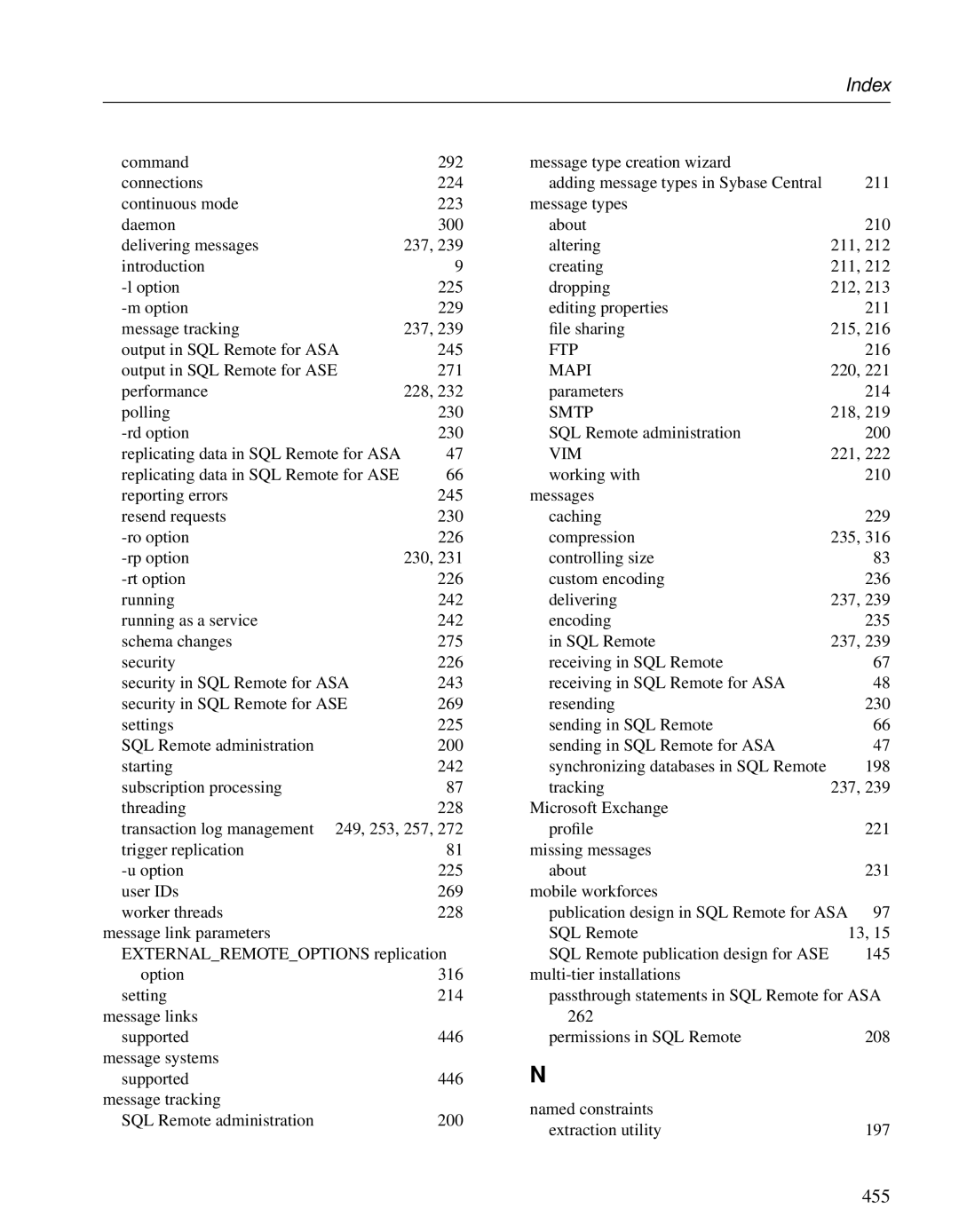 Sybase DC38133-01-0902-01 manual 455 