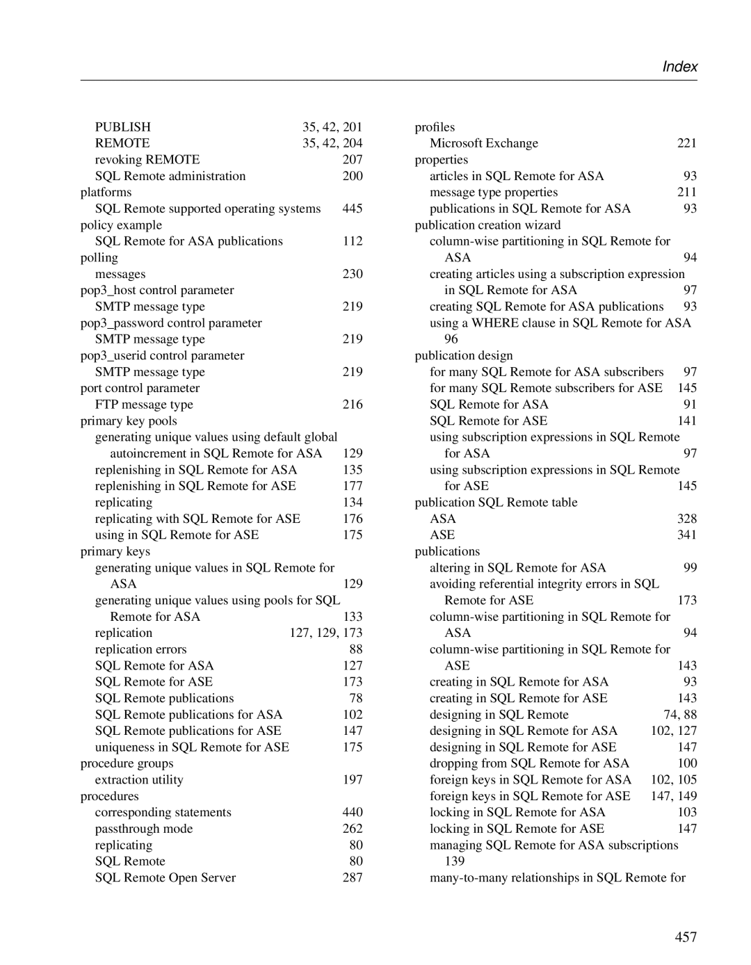 Sybase DC38133-01-0902-01 manual 457, Remote 