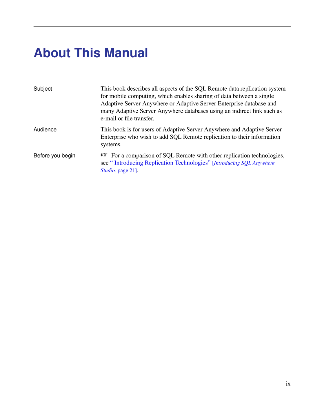 Sybase DC38133-01-0902-01 manual About This Manual, Mail or ﬁle transfer, Systems 