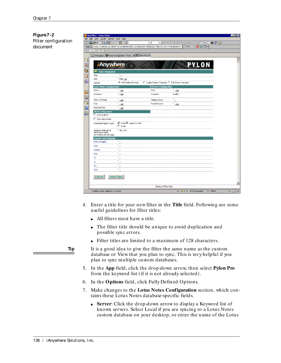 Sybase Desktop manual 2Filter configuration document 