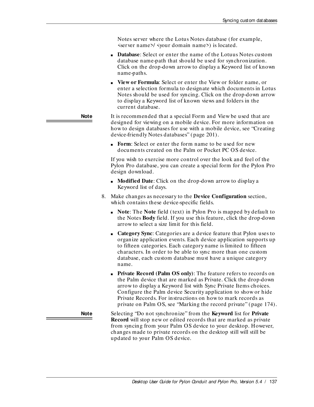 Sybase Desktop manual Syncing custom databases 