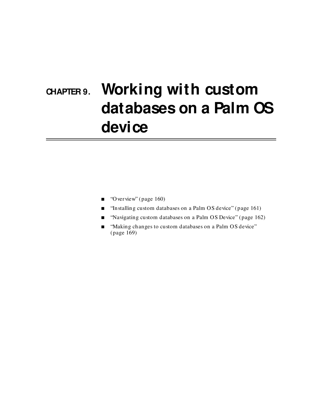 Sybase Desktop manual Working with custom databases on a Palm OS device 