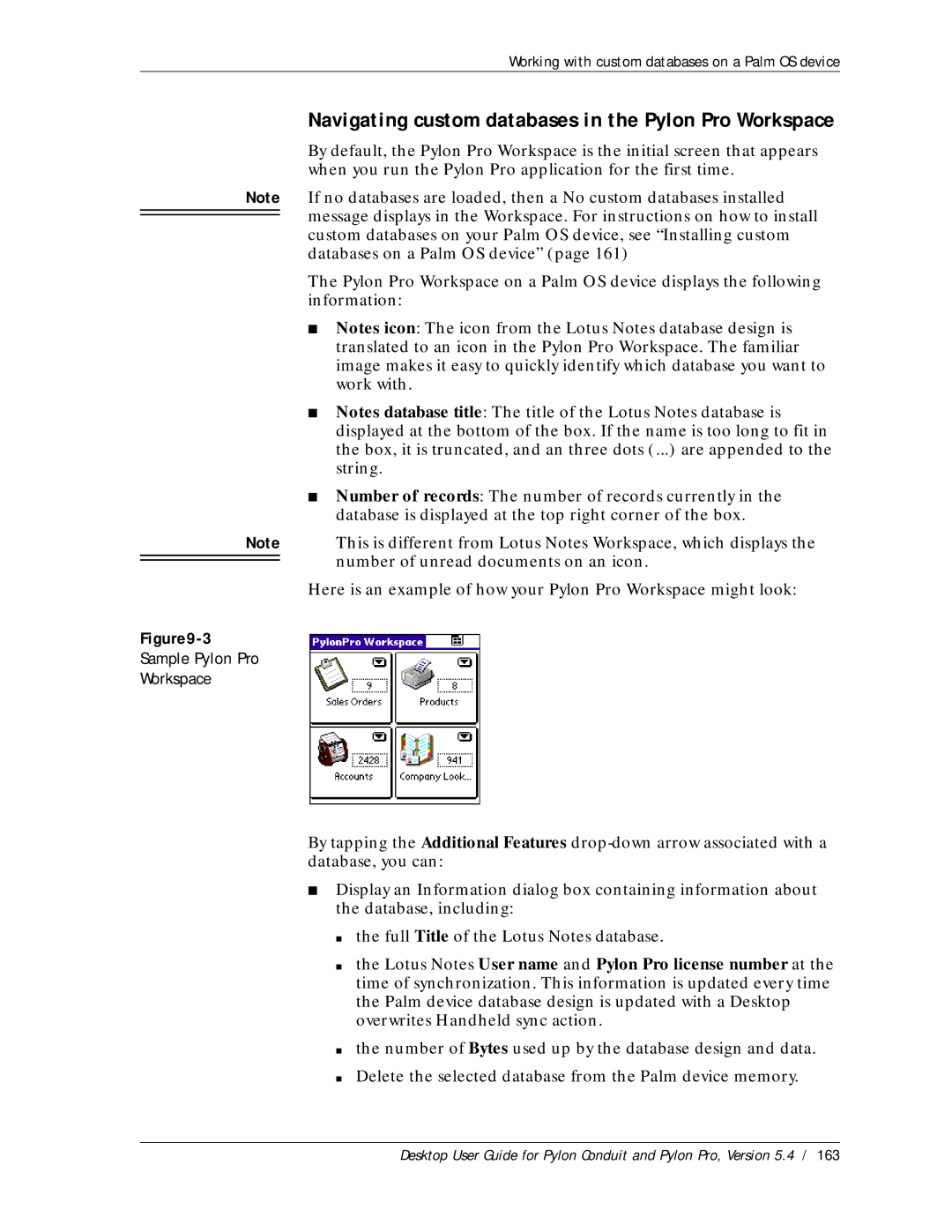 Sybase Desktop manual Navigating custom databases in the Pylon Pro Workspace, Sample Pylon Pro Workspace 