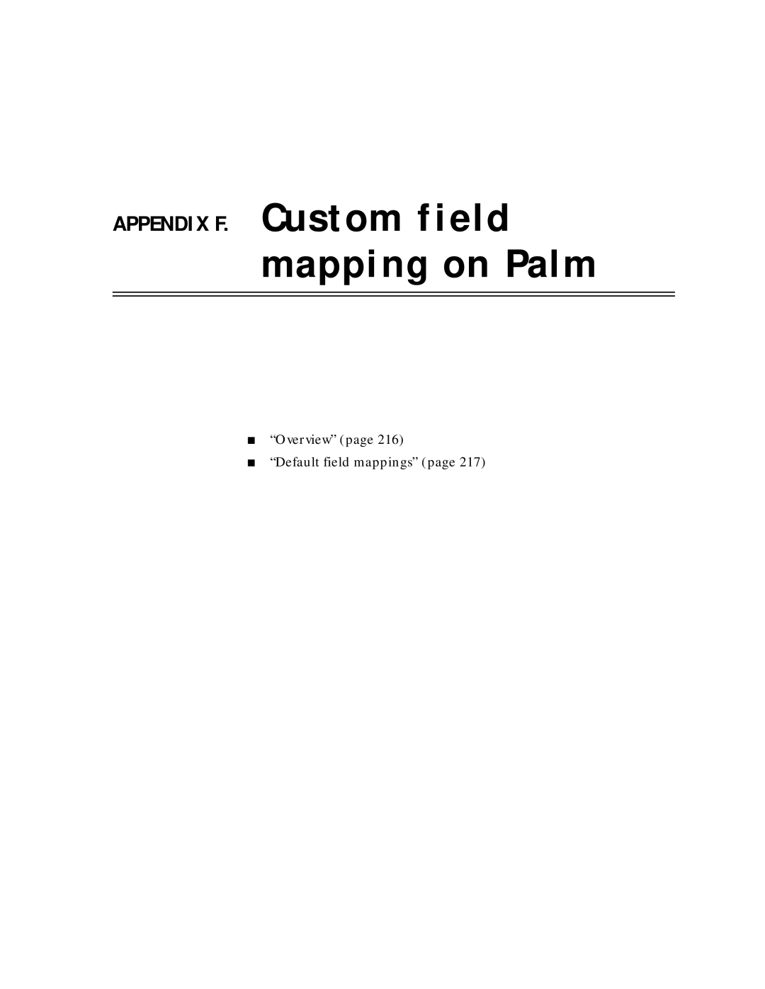 Sybase Desktop manual Appendix F. Custom field mapping on Palm 