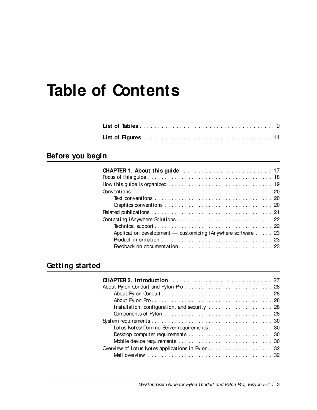 Sybase Desktop manual Table of Contents 