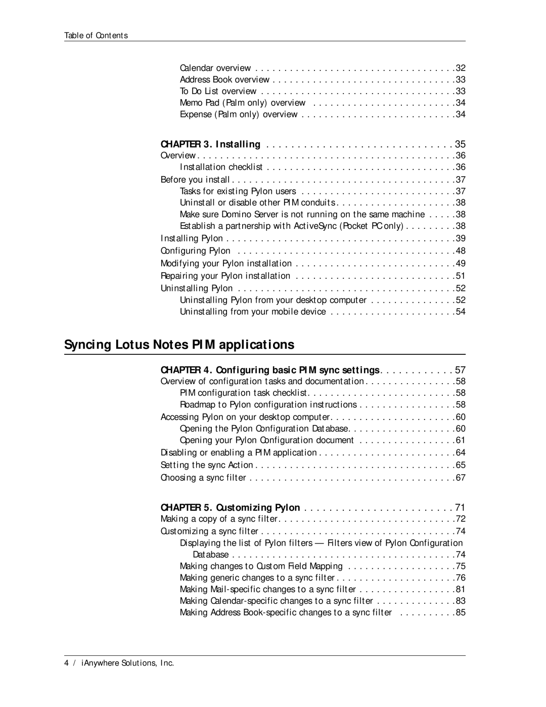 Sybase Desktop manual Syncing Lotus Notes PIM applications, Installing 