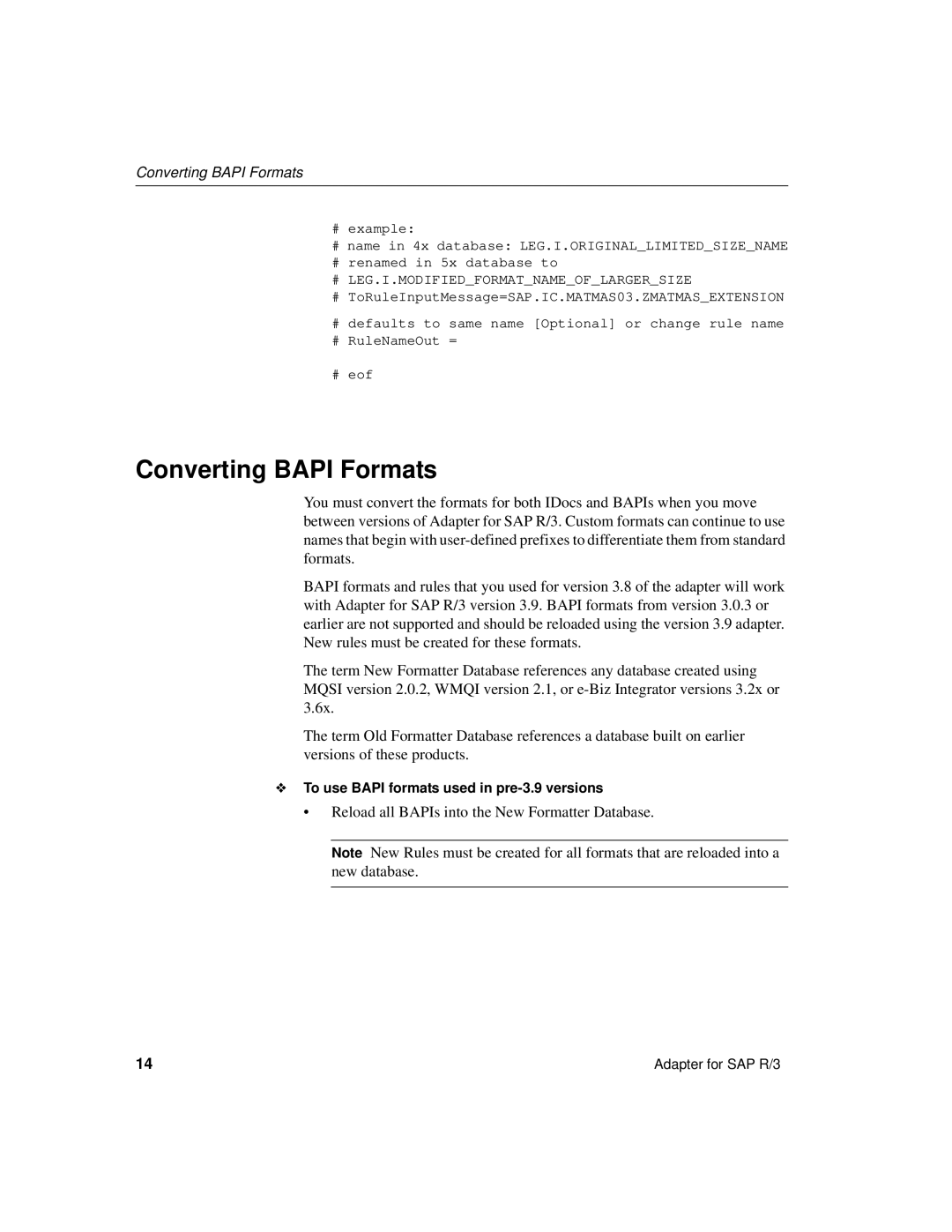 Sybase R/3 manual Converting Bapi Formats 