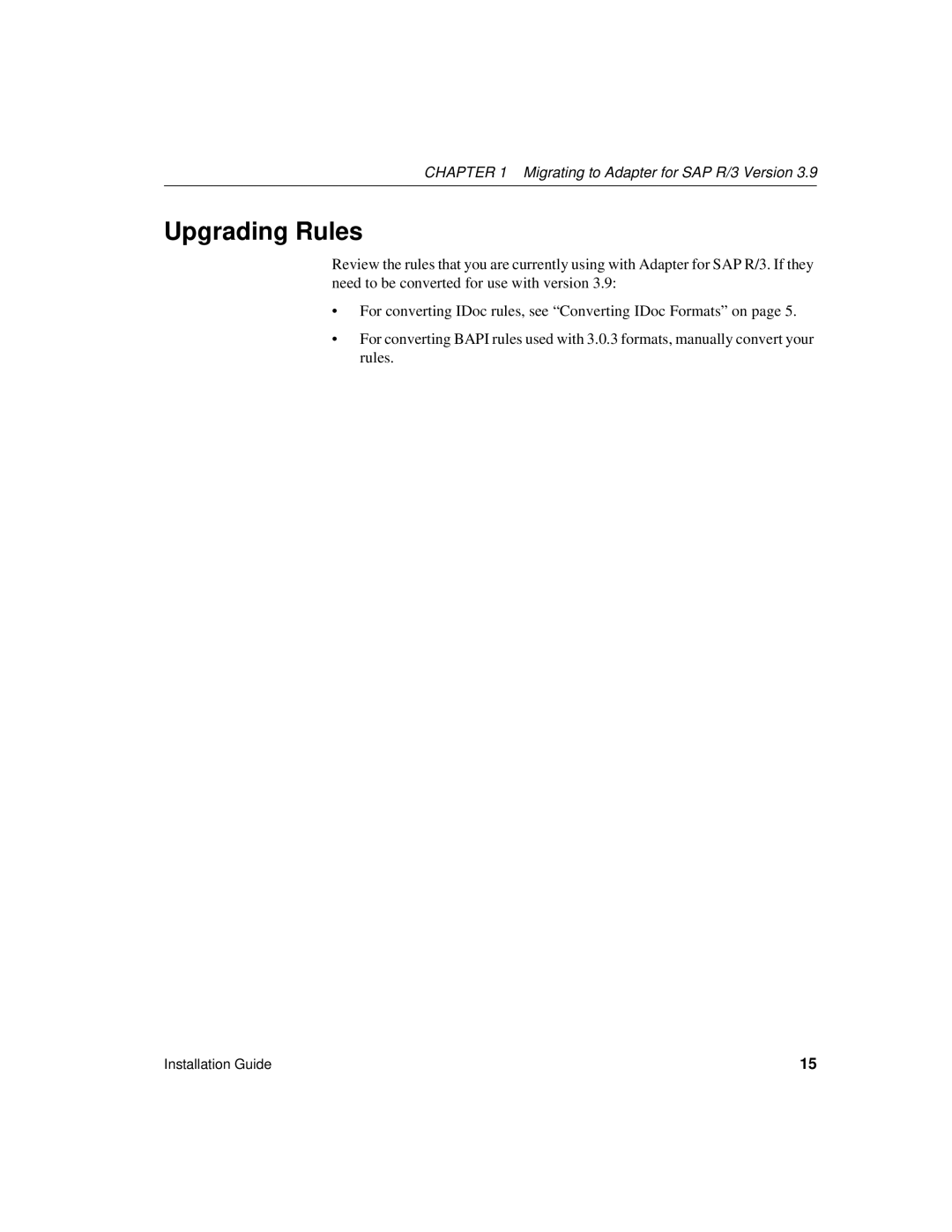 Sybase R/3 manual Upgrading Rules 