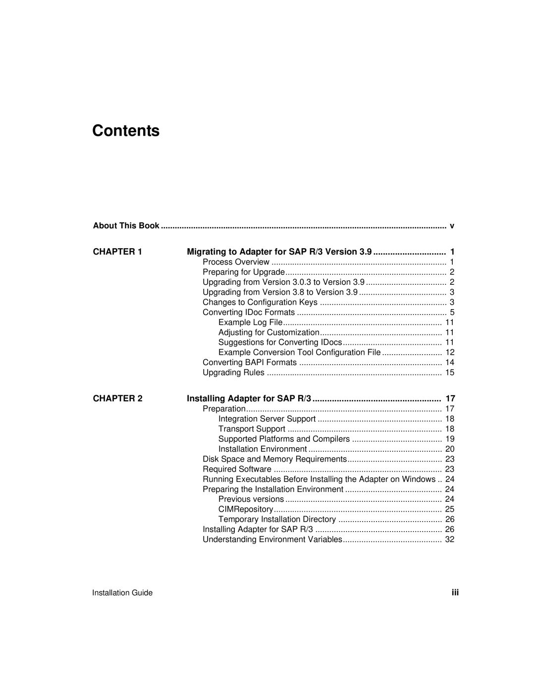 Sybase R/3 manual Contents 