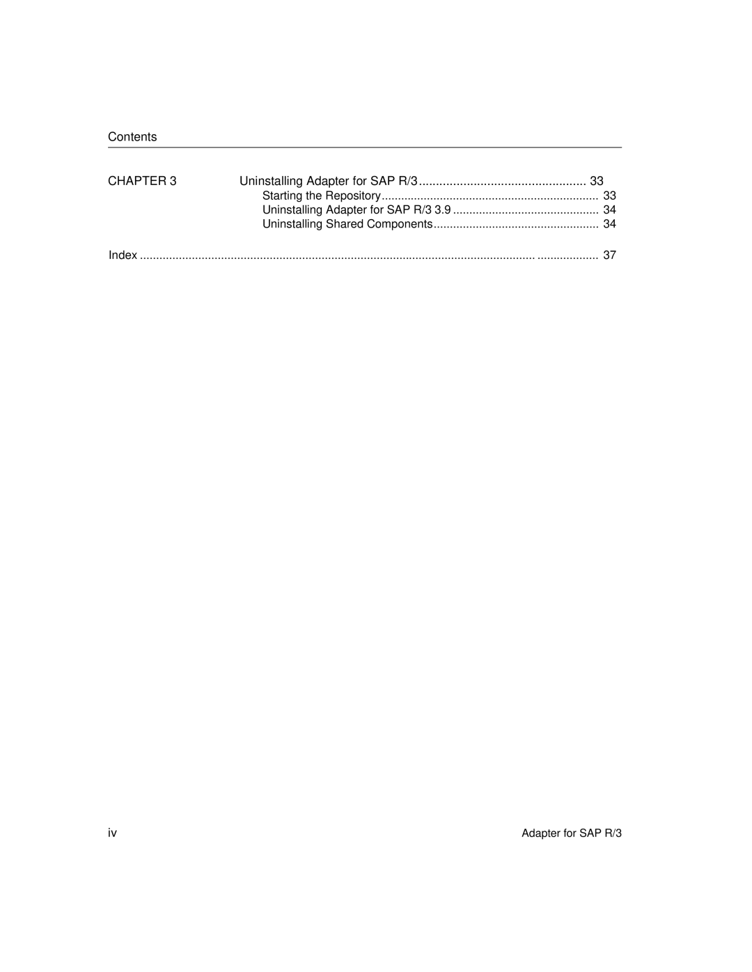 Sybase R/3 manual Contents, Chapter 