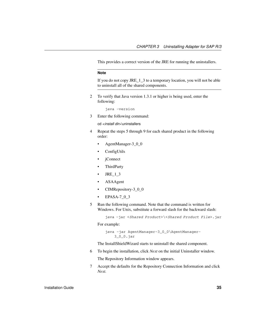 Sybase R/3 manual Enter the following command 