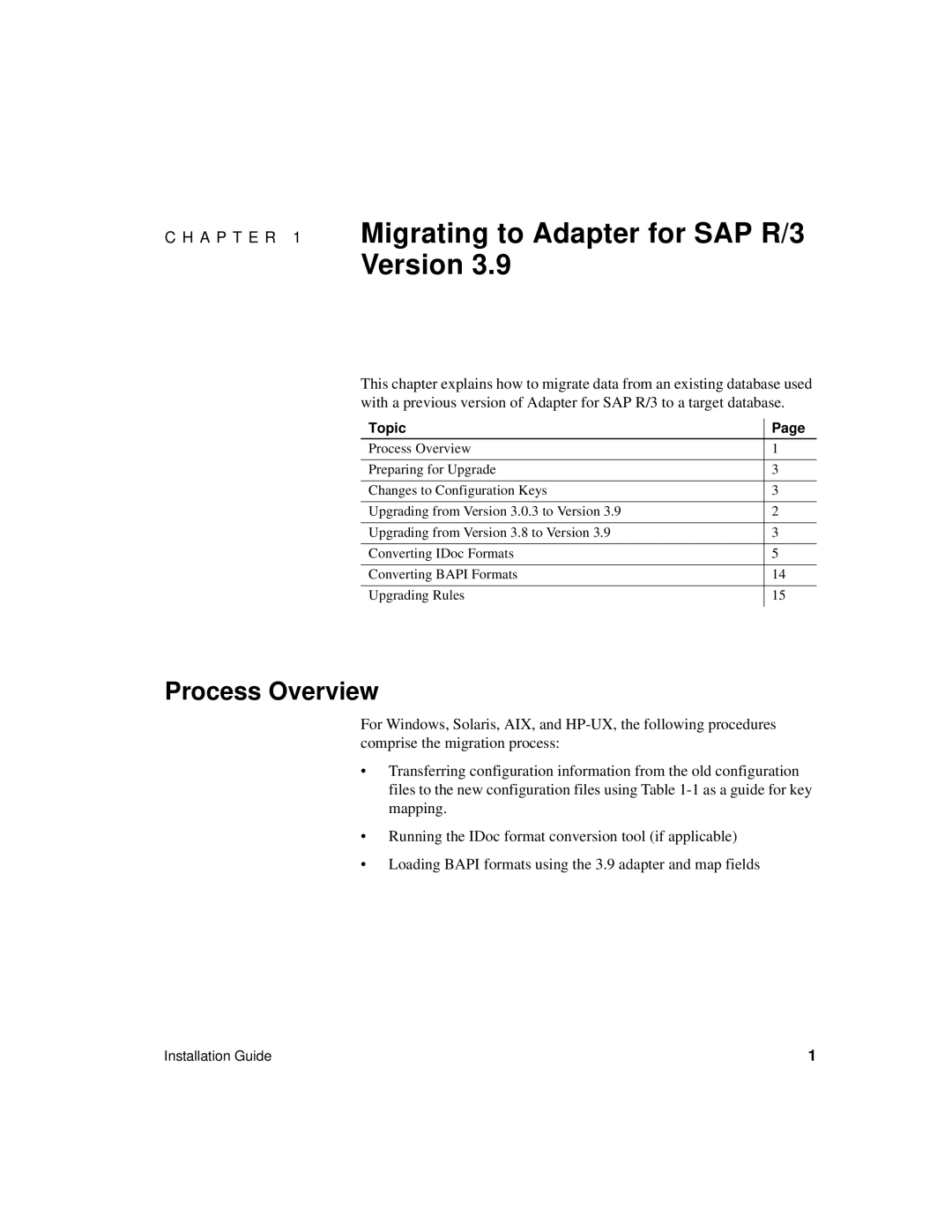 Sybase manual Migrating to Adapter for SAP R/3 Version, Process Overview 