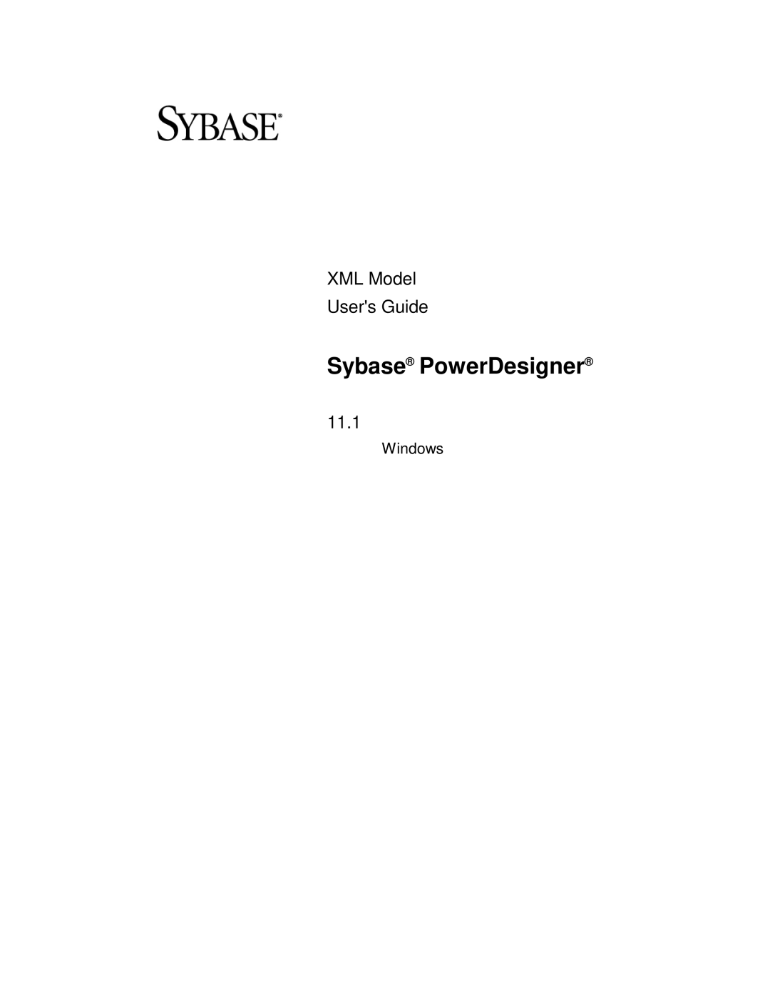 Sybase XML manual Sybase PowerDesigner, 11.1 