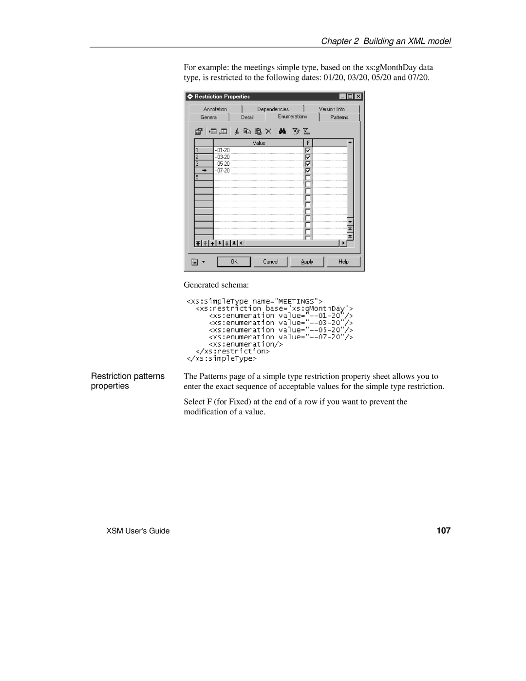 Sybase XML manual Restriction patterns, 107 