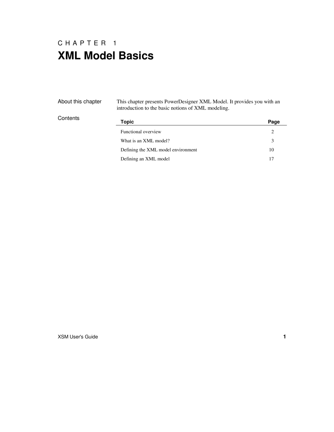 Sybase manual XML Model Basics, Contents 