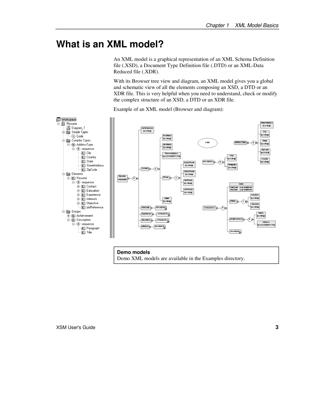 Sybase manual What is an XML model?, Demo models 