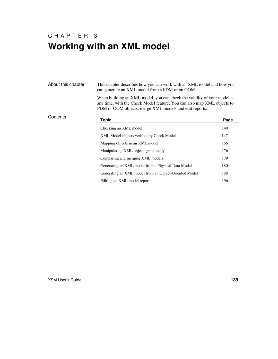 Sybase manual Working with an XML model, 139 